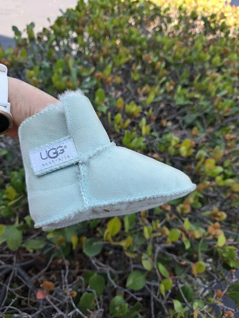UGG Kids Mint Green Shearling Booties